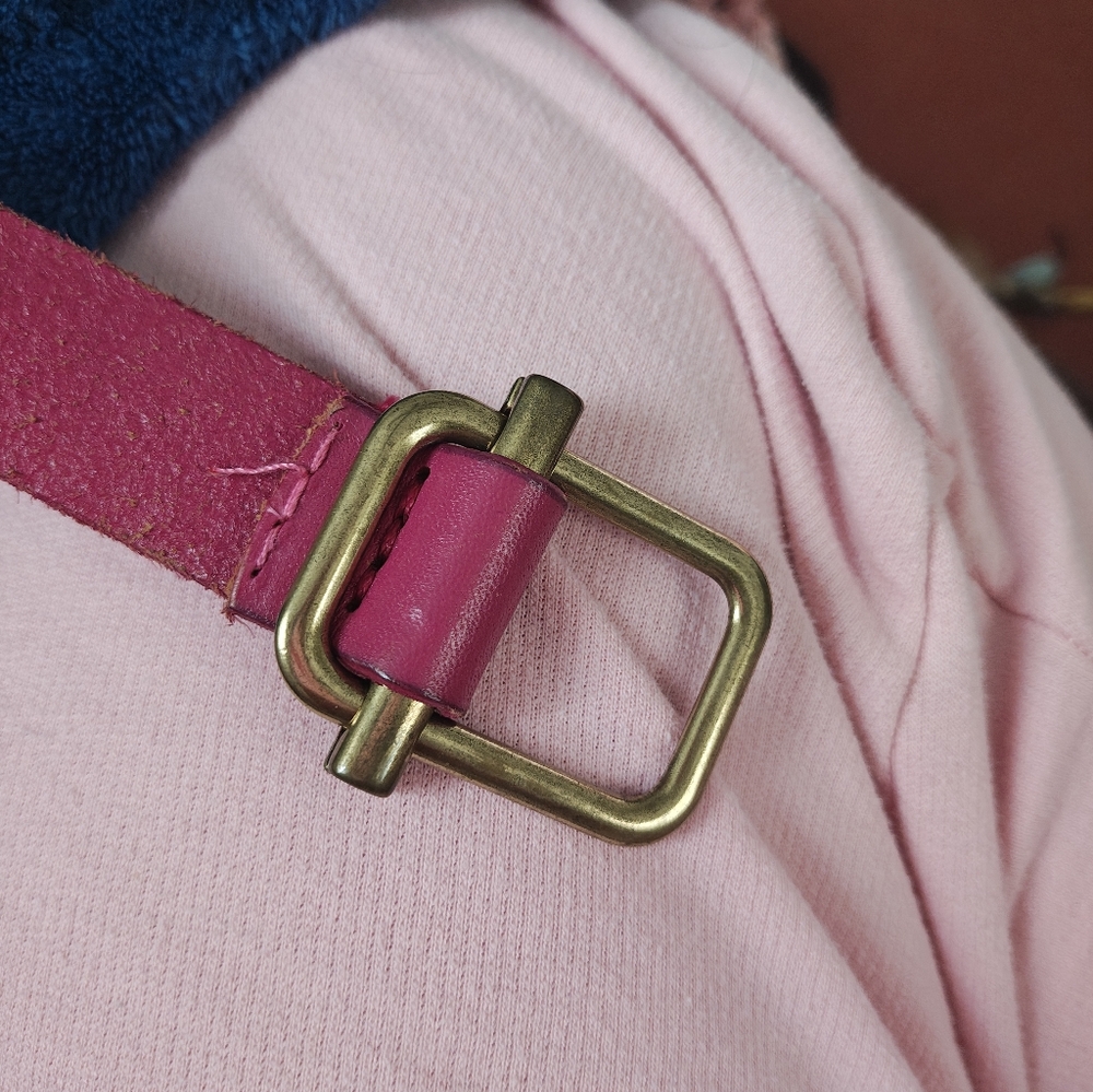 Pink leather belt - Picture 5 of 5